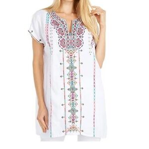 Johnny Was Verena heavily embroidered tunic pre owned read measurements